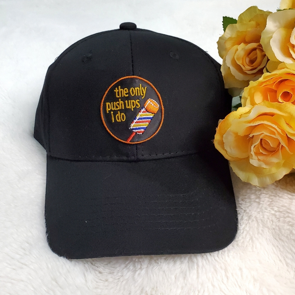 NWT "The Only Push Ups I Do" Icecream Black Cap
